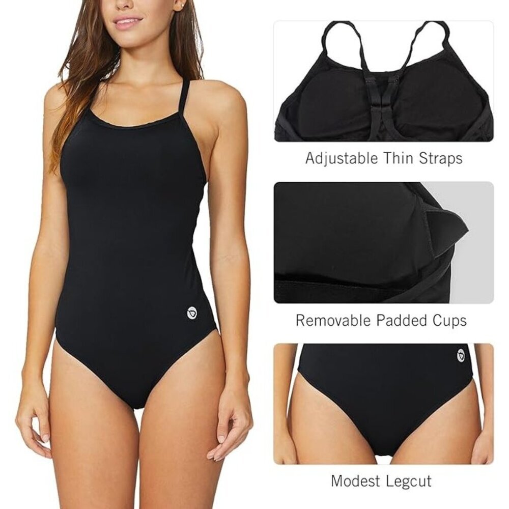 BALEAF Athletic Training Adjustable Strap One Piece Swimsuit, Size S (34) NWT - Picture 3 of 16